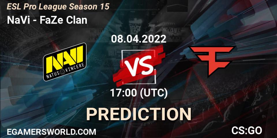 NaVi - FaZe Clan: ennuste. 08.04.2022 at 17:30, Counter-Strike (CS2), ESL Pro League Season 15