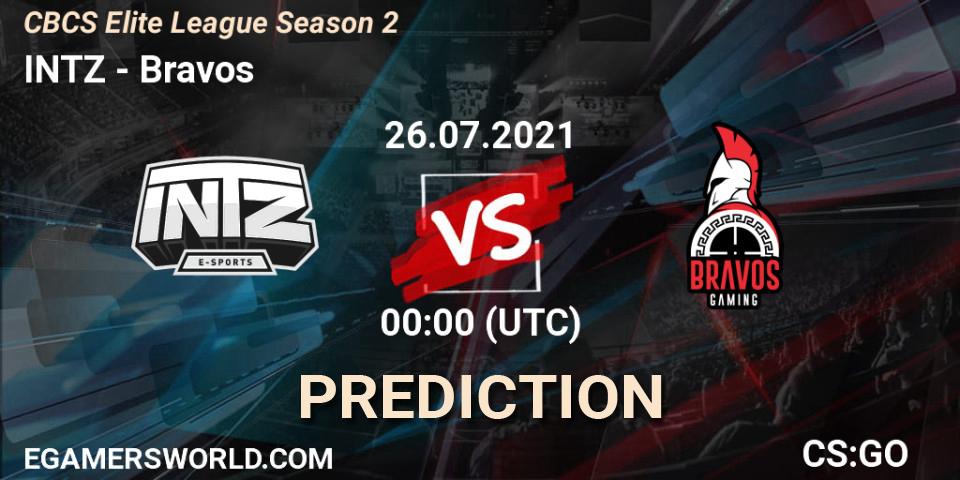 INTZ - Bravos: ennuste. 26.07.2021 at 01:10, Counter-Strike (CS2), CBCS Elite League Season 2