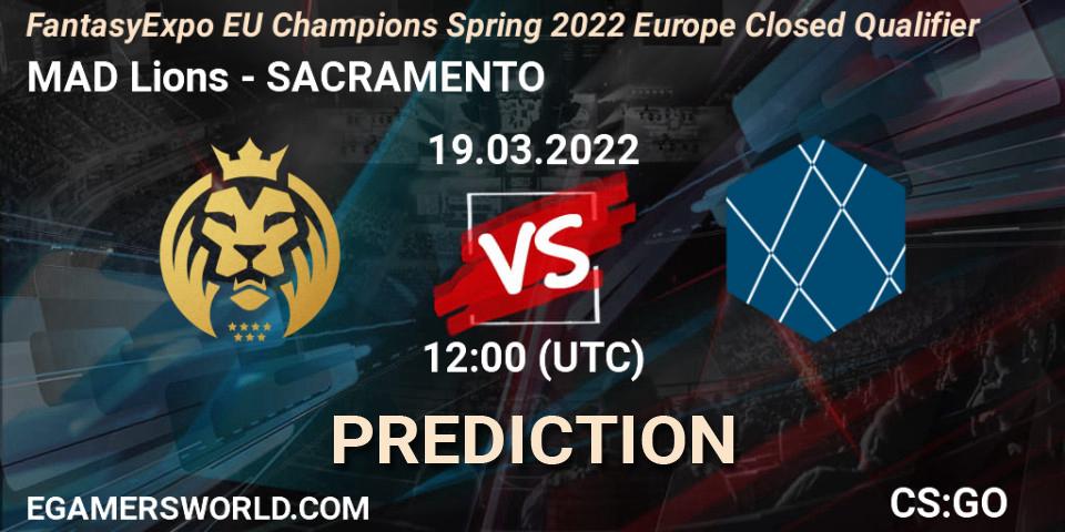 MAD Lions - SACRAMENTO: ennuste. 19.03.2022 at 12:30, Counter-Strike (CS2), FantasyExpo EU Champions Spring 2022 Europe Closed Qualifier