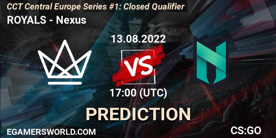 ROYALS - Nexus: ennuste. 13.08.2022 at 17:00, Counter-Strike (CS2), CCT Central Europe Series #1: Closed Qualifier