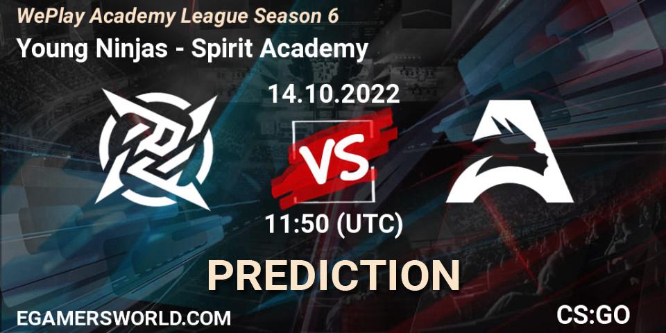 Young Ninjas - Spirit Academy: ennuste. 14.10.2022 at 11:50, Counter-Strike (CS2), WePlay Academy League Season 6