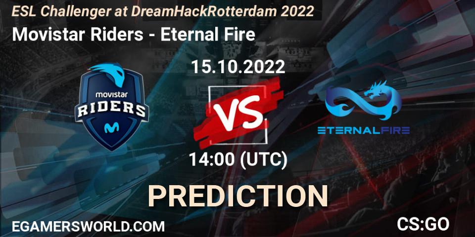 Movistar Riders - Eternal Fire: ennuste. 15.10.22, CS2 (CS:GO), ESL Challenger at DreamHack Rotterdam 2022