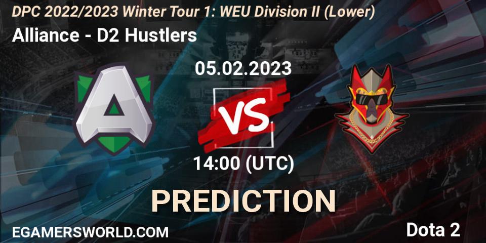 Alliance - D2 Hustlers: ennuste. 05.02.23, Dota 2, DPC 2022/2023 Winter Tour 1: WEU Division II (Lower)