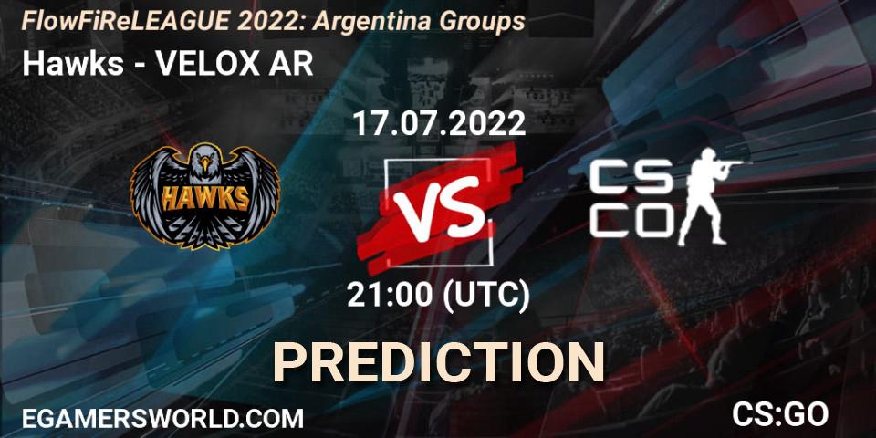 Hawks - VELOX Argentina: ennuste. 18.07.2022 at 00:15, Counter-Strike (CS2), FlowFiReLEAGUE 2022: Argentina Groups