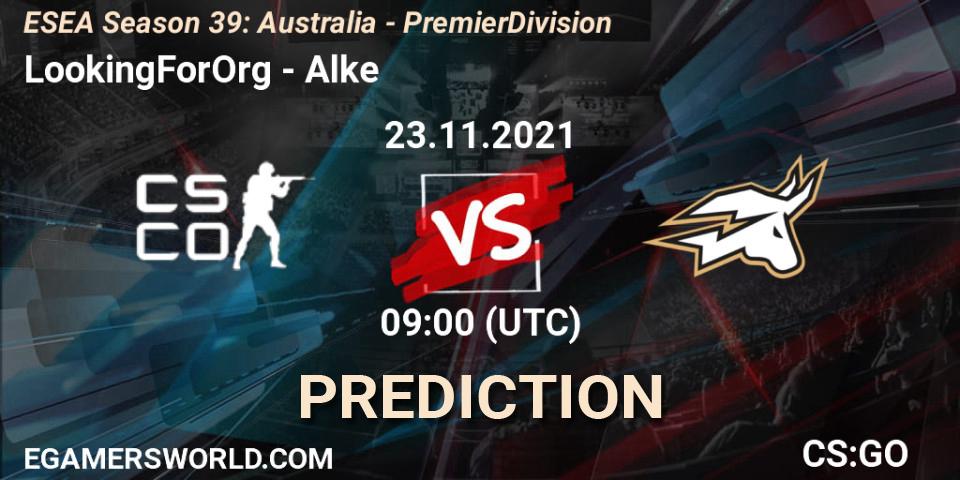 LookingForOrg - Alke: ennuste. 23.11.2021 at 09:00, Counter-Strike (CS2), ESEA Season 39: Australia - Premier Division