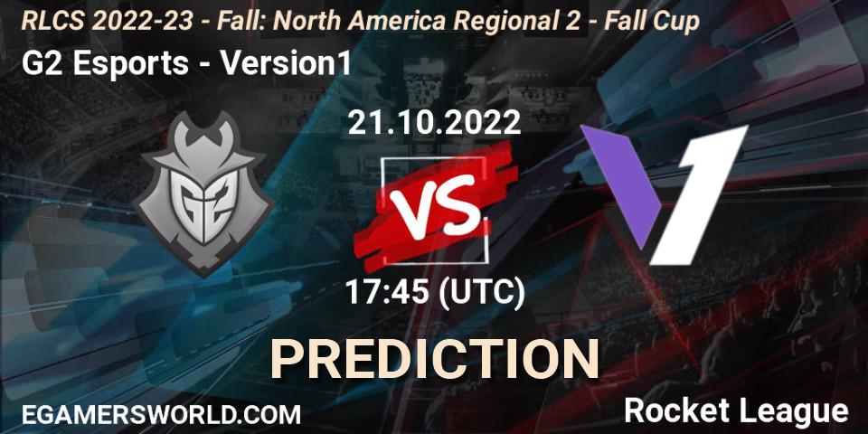 G2 Esports - Version1: ennuste. 21.10.2022 at 17:45, Rocket League, RLCS 2022-23 - Fall: North America Regional 2 - Fall Cup