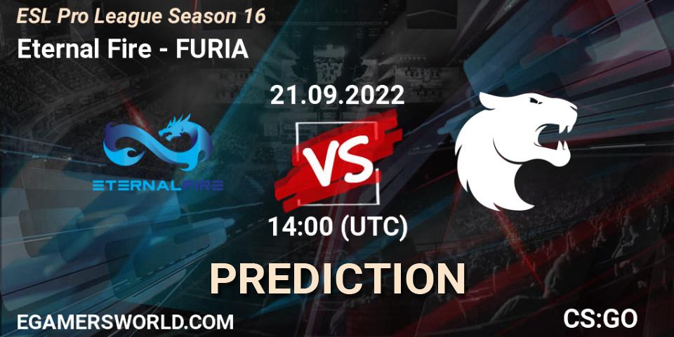 Eternal Fire - FURIA: ennuste. 21.09.2022 at 14:00, Counter-Strike (CS2), ESL Pro League Season 16