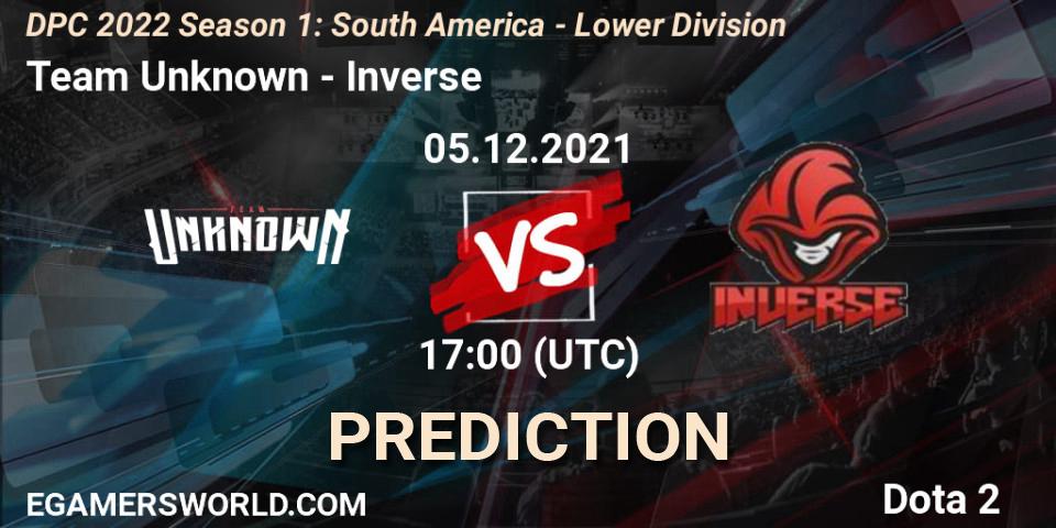 Team Unknown - Inverse: ennuste. 05.12.21, Dota 2, DPC 2022 Season 1: South America - Lower Division