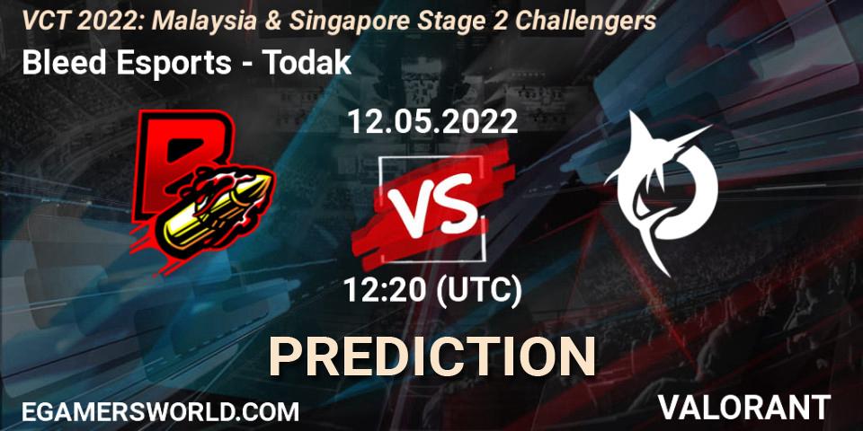 Bleed Esports - Todak: ennuste. 12.05.2022 at 12:20, VALORANT, VCT 2022: Malaysia & Singapore Stage 2 Challengers