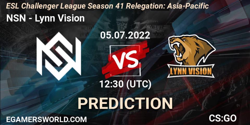 NSN - Lynn Vision: ennuste. 05.07.2022 at 12:30, Counter-Strike (CS2), ESL Challenger League Season 41 Relegation: Asia-Pacific