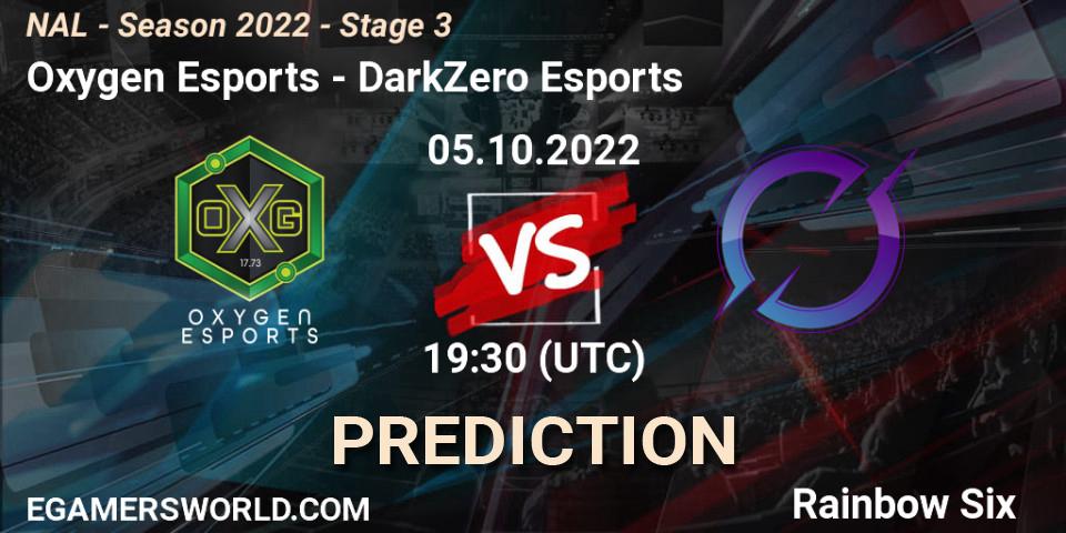 Oxygen Esports - DarkZero Esports: ennuste. 05.10.2022 at 19:30, Rainbow Six, NAL - Season 2022 - Stage 3