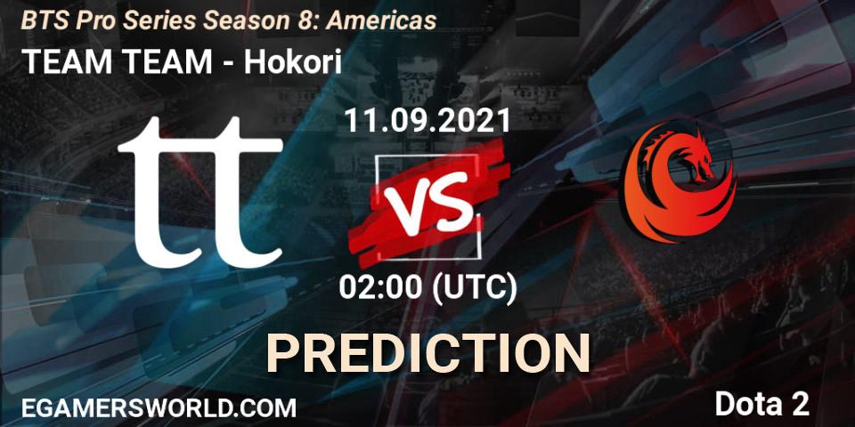 TEAM TEAM - Hokori: ennuste. 11.09.21, Dota 2, BTS Pro Series Season 8: Americas