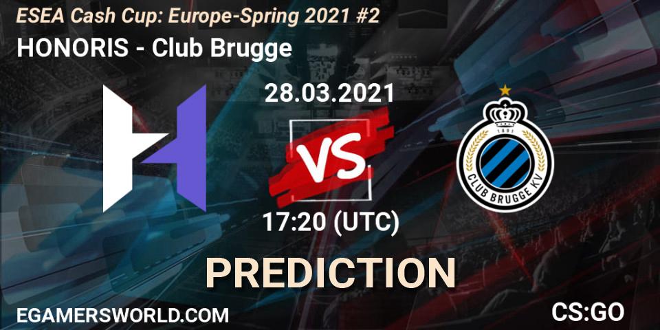 HONORIS - Club Brugge: ennuste. 28.03.2021 at 17:35, Counter-Strike (CS2), ESEA Cash Cup: Europe - Spring 2021 #2