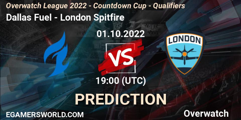 Dallas Fuel - London Spitfire: ennuste. 01.10.22, Overwatch, Overwatch League 2022 - Countdown Cup - Qualifiers