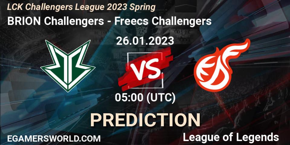 Brion Esports Challengers - Freecs Challengers: ennuste. 26.01.2023 at 05:00, LoL, LCK Challengers League 2023 Spring