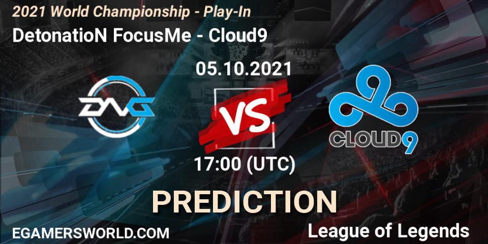 DetonatioN FocusMe - Cloud9: ennuste. 05.10.2021 at 17:30, LoL, 2021 World Championship - Play-In