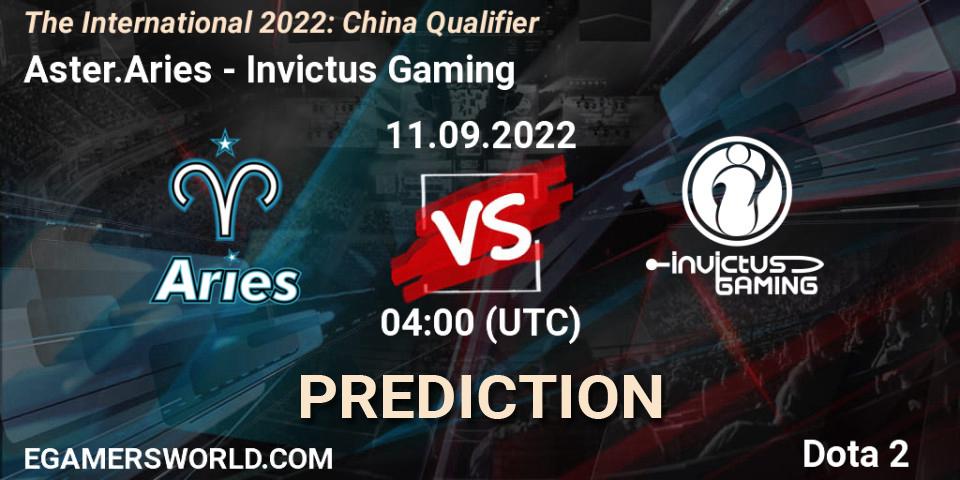 Aster.Aries - Invictus Gaming: ennuste. 11.09.2022 at 03:26, Dota 2, The International 2022: China Qualifier