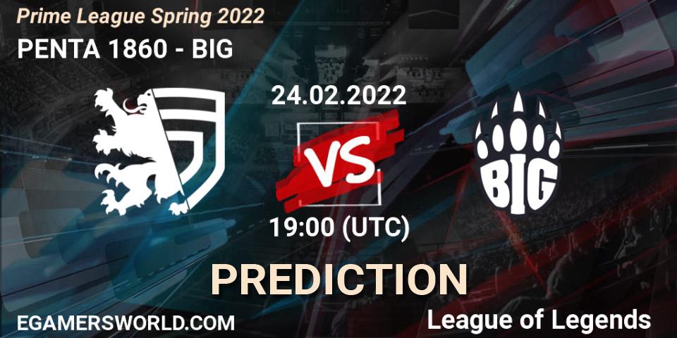 PENTA 1860 - BIG: ennuste. 24.02.2022 at 19:00, LoL, Prime League Spring 2022