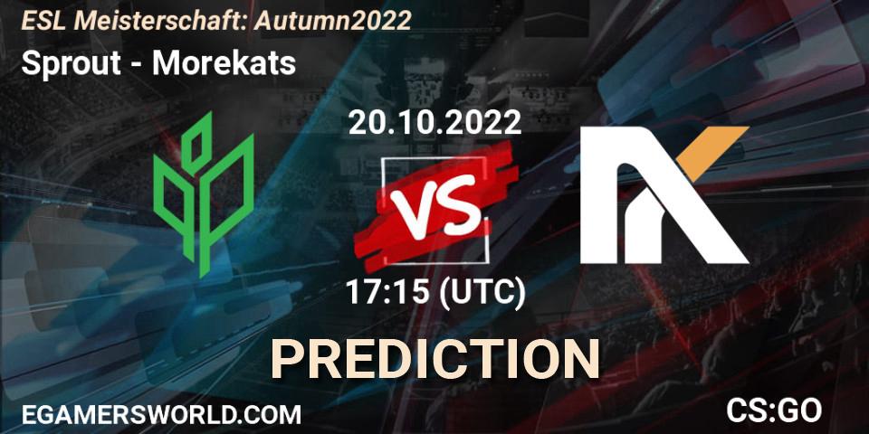 Sprout - Morekats: ennuste. 24.10.2022 at 19:15, Counter-Strike (CS2), ESL Meisterschaft: Autumn 2022