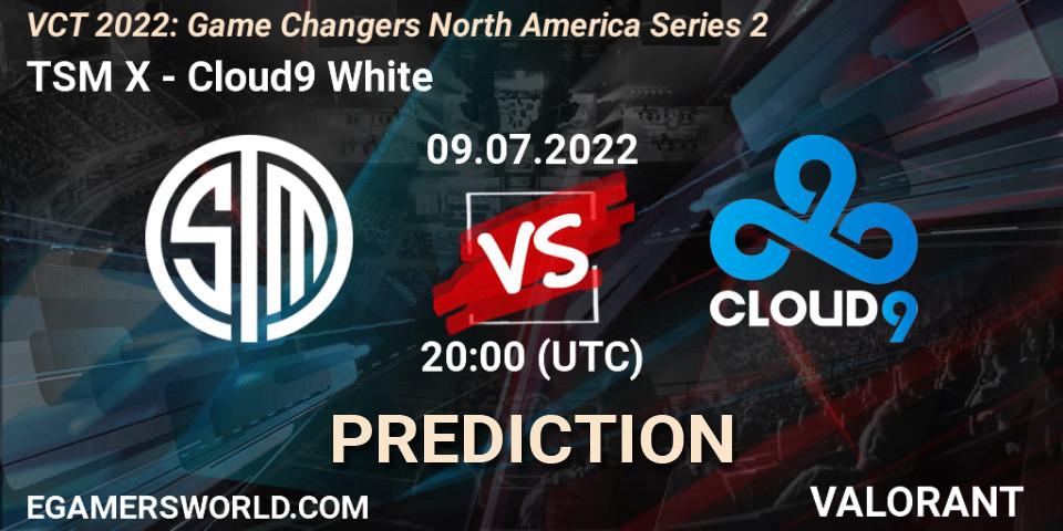 TSM X - Cloud9 White: ennuste. 09.07.2022 at 20:10, VALORANT, VCT 2022: Game Changers North America Series 2