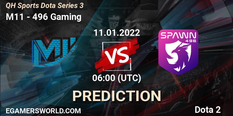 M11 - 496 Gaming: ennuste. 11.01.2022 at 06:12, Dota 2, QH Sports Dota Series 3