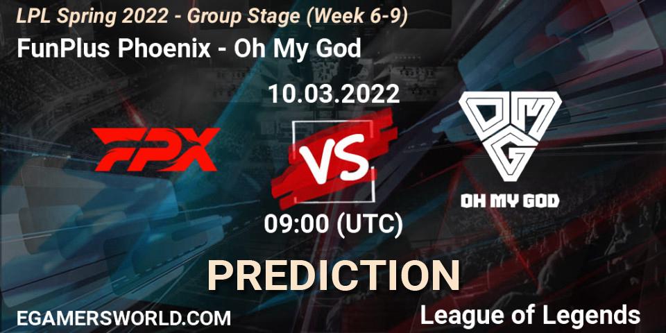 FunPlus Phoenix - Oh My God: ennuste. 23.03.2022 at 11:00, LoL, LPL Spring 2022 - Group Stage (Week 6-9)