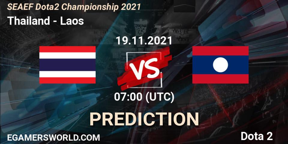 Thailand - Laos: ennuste. 19.11.2021 at 07:01, Dota 2, SEAEF Dota2 Championship 2021