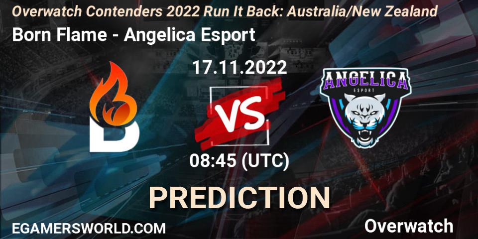 Born Flame - Angelica Esport: ennuste. 17.11.2022 at 08:45, Overwatch, Overwatch Contenders 2022 - Australia/New Zealand - November
