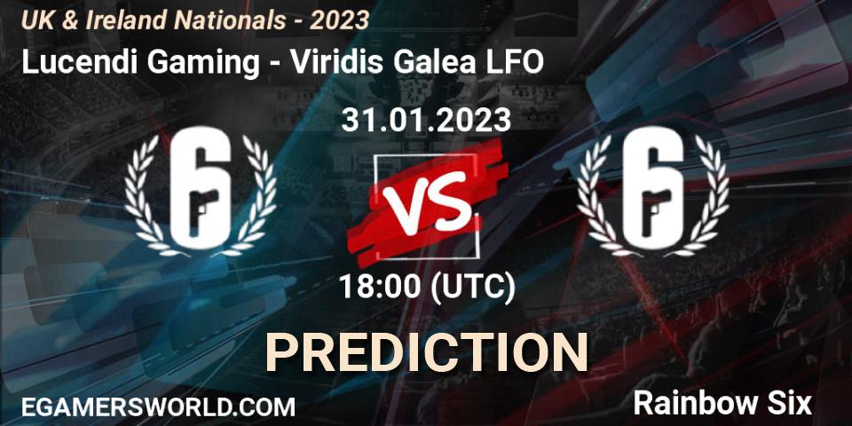 Lucendi Gaming - Viridis Galea LFO: ennuste. 31.01.2023 at 18:00, Rainbow Six, UK & Ireland Nationals - 2023