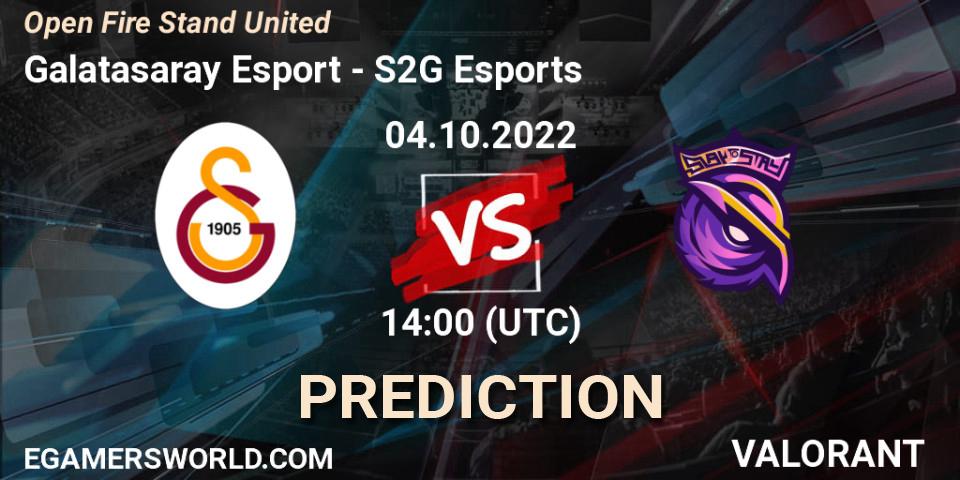 Galatasaray Esport - S2G Esports: ennuste. 04.10.2022 at 14:00, VALORANT, Open Fire Stand United