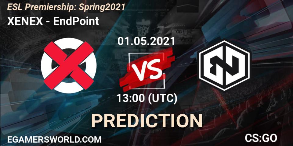 XENEX - EndPoint: ennuste. 01.05.2021 at 13:00, Counter-Strike (CS2), ESL Premiership: Spring 2021