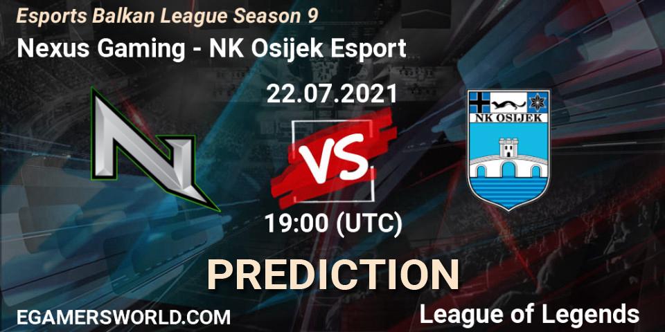 Nexus Gaming - NK Osijek Esport: ennuste. 22.07.2021 at 19:00, LoL, Esports Balkan League Season 9