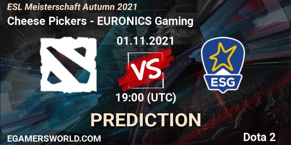 Cheese Pickers - EURONICS Gaming: ennuste. 01.11.2021 at 20:00, Dota 2, ESL Meisterschaft Autumn 2021