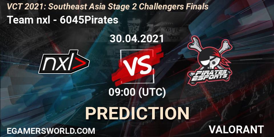 Team nxl - 6045Pirates: ennuste. 30.04.2021 at 09:00, VALORANT, VCT 2021: Southeast Asia Stage 2 Challengers Finals
