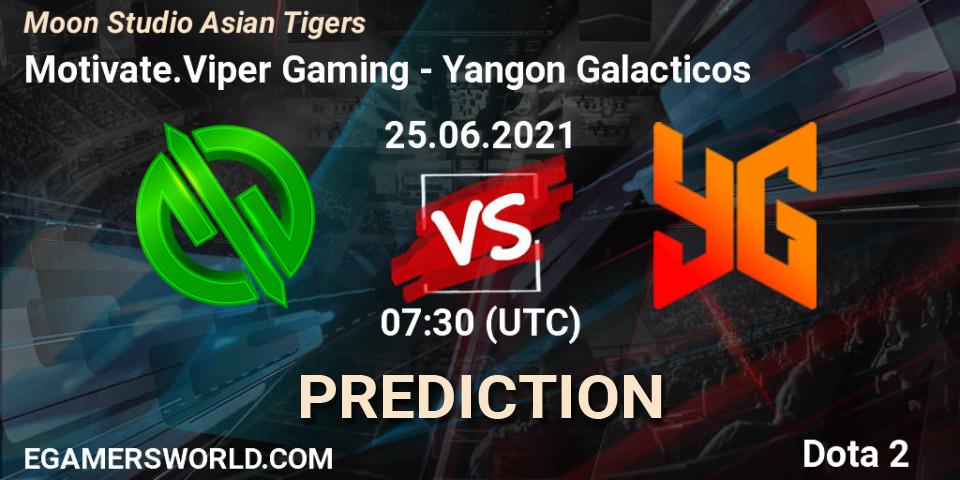 Motivate.Viper Gaming - Yangon Galacticos: ennuste. 25.06.2021 at 07:33, Dota 2, Moon Studio Asian Tigers