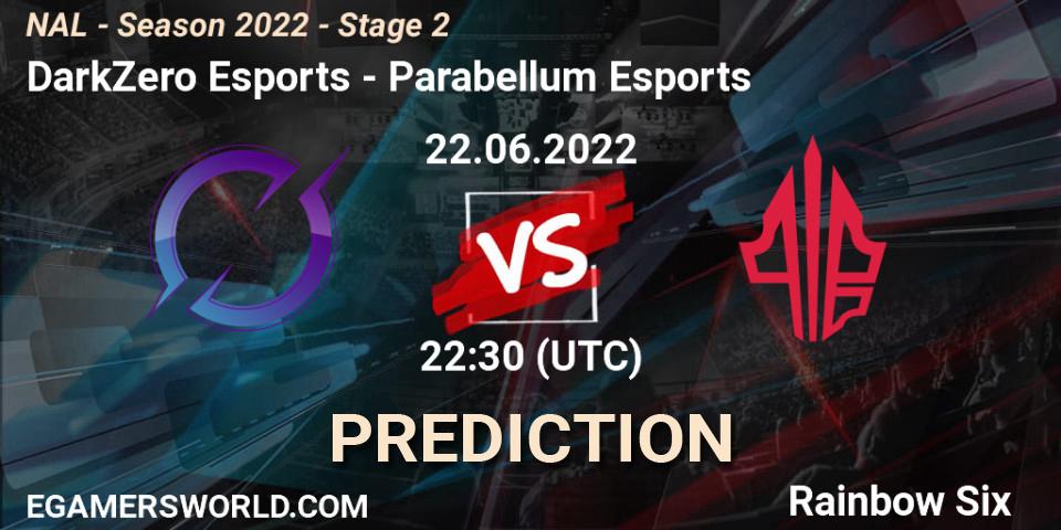 DarkZero Esports - Parabellum Esports: ennuste. 22.06.2022 at 22:30, Rainbow Six, NAL - Season 2022 - Stage 2