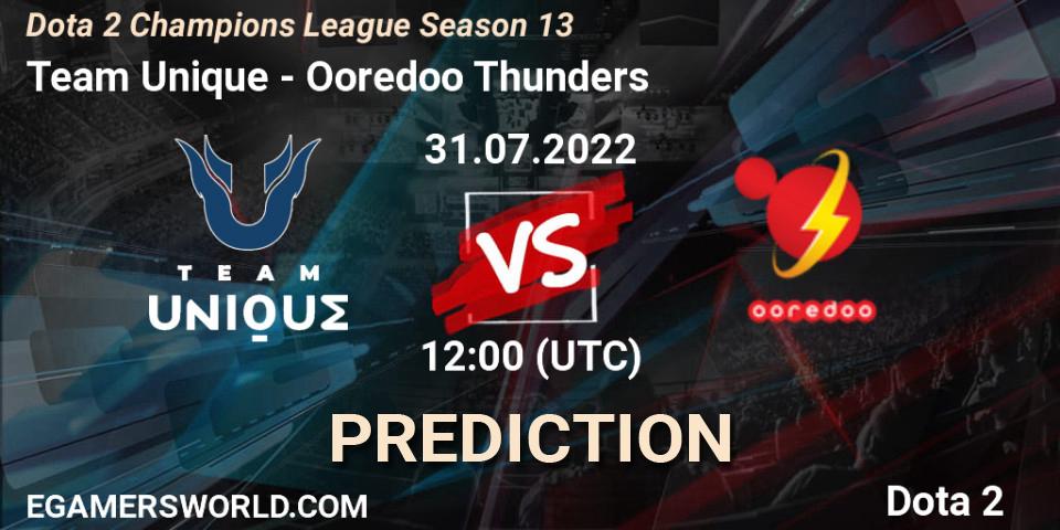 Team Unique - Ooredoo Thunders: ennuste. 31.07.22, Dota 2, Dota 2 Champions League Season 13