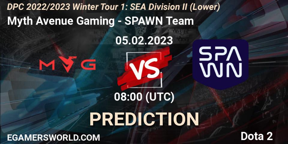 Myth Avenue Gaming - SPAWN Team: ennuste. 05.02.23, Dota 2, DPC 2022/2023 Winter Tour 1: SEA Division II (Lower)