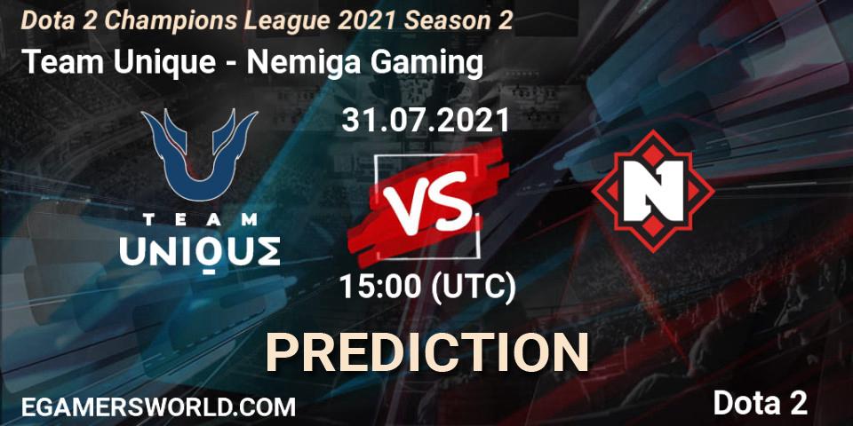 Team Unique - Nemiga Gaming: ennuste. 01.08.2021 at 12:00, Dota 2, Dota 2 Champions League 2021 Season 2