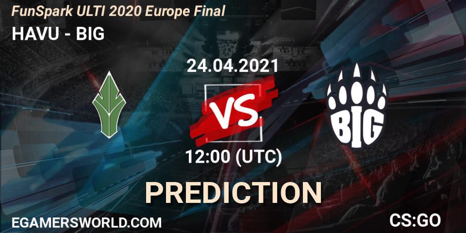 HAVU - BIG: ennuste. 24.04.2021 at 12:00, Counter-Strike (CS2), Funspark ULTI 2020 Finals