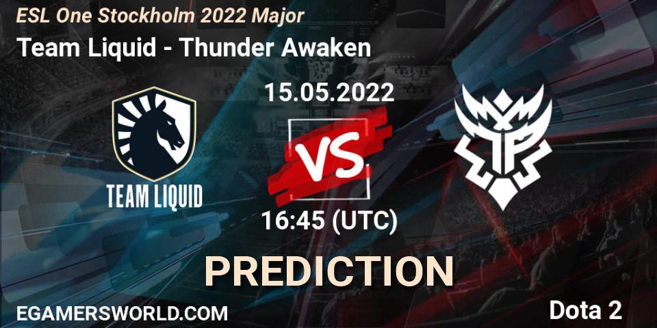 Team Liquid - Thunder Awaken: ennuste. 15.05.2022 at 16:35, Dota 2, ESL One Stockholm 2022 Major