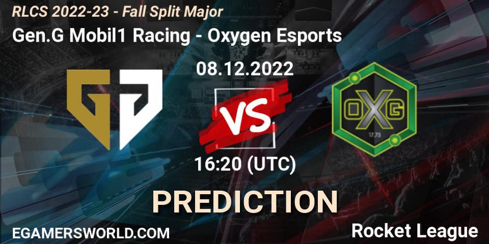 Gen.G Mobil1 Racing - Oxygen Esports: ennuste. 08.12.2022 at 16:20, Rocket League, RLCS 2022-23 - Fall Split Major