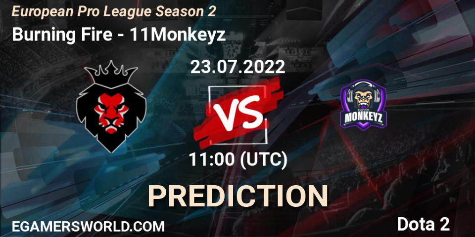Burning Fire - 11Monkeyz: ennuste. 23.07.22, Dota 2, European Pro League Season 2
