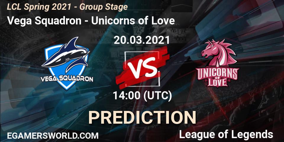 Vega Squadron - Unicorns of Love: ennuste. 20.03.2021 at 14:00, LoL, LCL Spring 2021 - Group Stage
