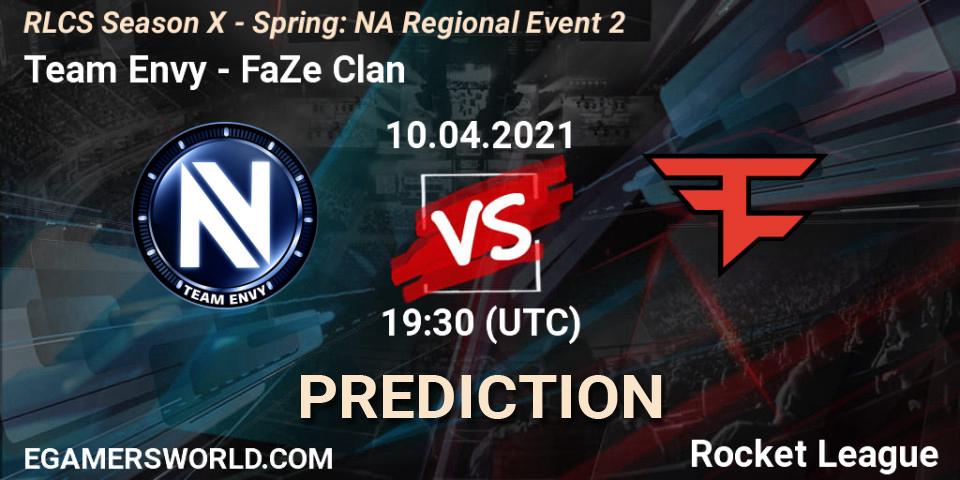 Team Envy - FaZe Clan: ennuste. 10.04.2021 at 19:10, Rocket League, RLCS Season X - Spring: NA Regional Event 2