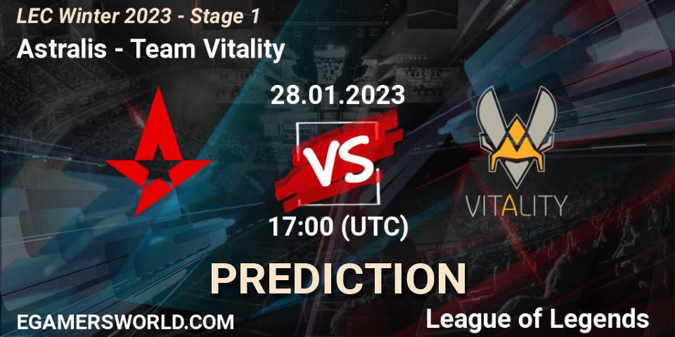 Astralis - Team Vitality: ennuste. 28.01.2023 at 17:00, LoL, LEC Winter 2023 - Stage 1