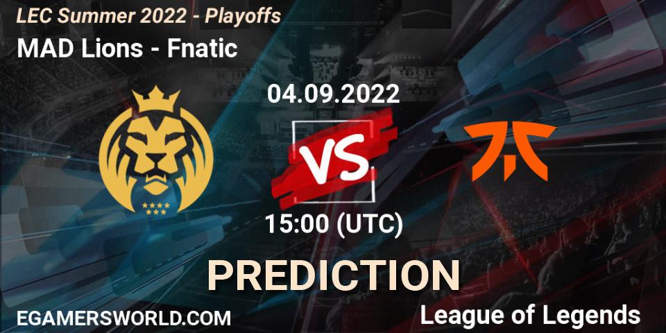 MAD Lions - Fnatic: ennuste. 04.09.22, LoL, LEC Summer 2022 - Playoffs