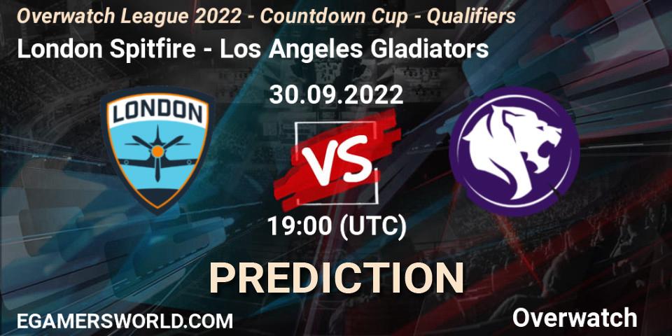 London Spitfire - Los Angeles Gladiators: ennuste. 30.09.2022 at 19:00, Overwatch, Overwatch League 2022 - Countdown Cup - Qualifiers