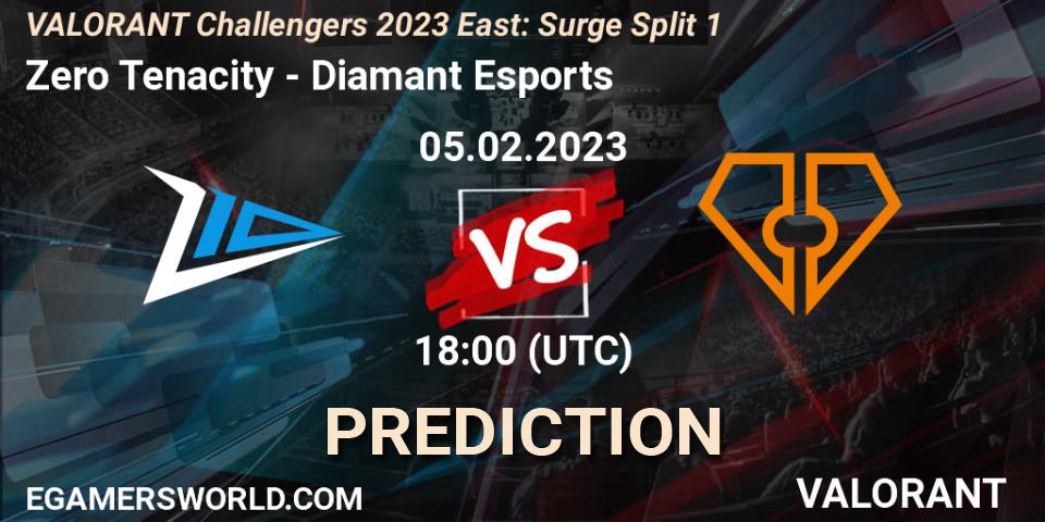 Zero Tenacity - Diamant Esports: ennuste. 05.02.23, VALORANT, VALORANT Challengers 2023 East: Surge Split 1