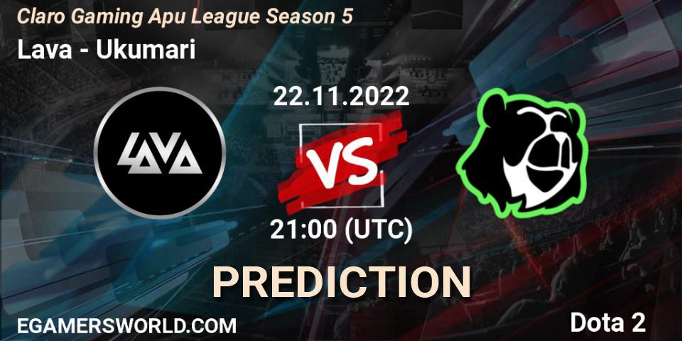 Lava - Ukumari: ennuste. 22.11.2022 at 21:24, Dota 2, Claro Gaming Apu League Season 5